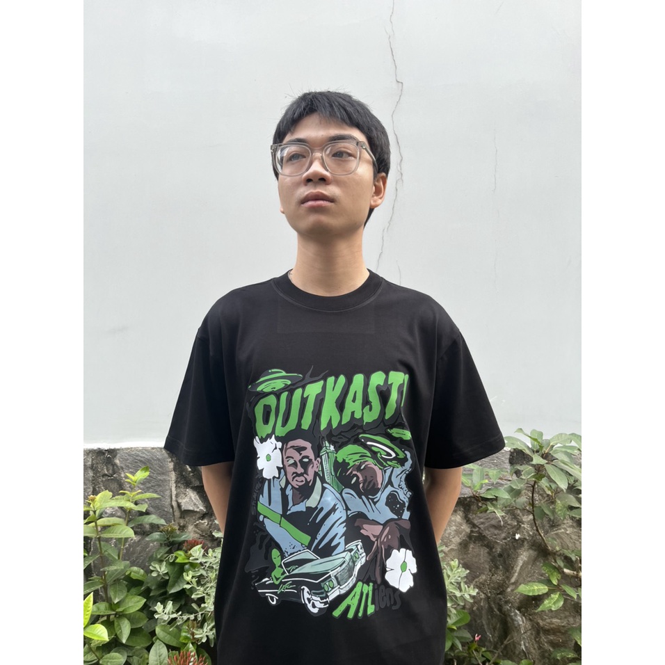 Áo thun tay lỡ unisex nam nữ trơn OUTKAST HIPHOP cotton form rộng oversize nhiều màu phong cách ulzzang