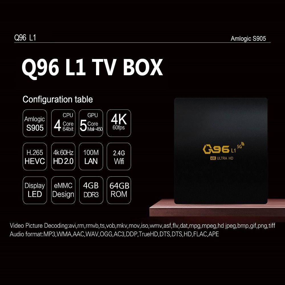 Đầu TV Box Thông Minh Joye Q96 L1 H.265 4K UHD 4GB 64GB S905L2 KèM Phụ KiệN | BigBuy360 - bigbuy360.vn