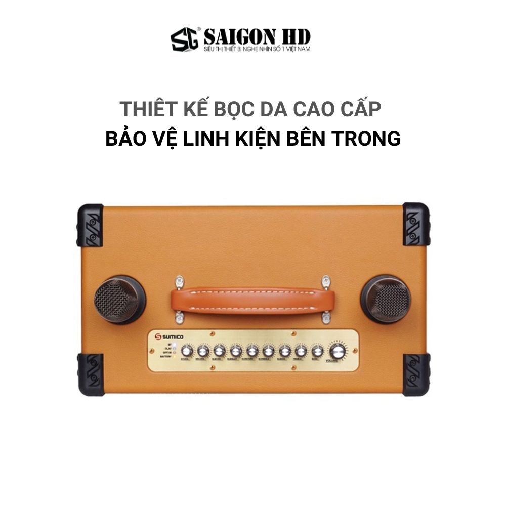 Loa karaoke bluetooth cao cấp SUMICO BT-S52 - Hàng chính hãng, giá tốt, pin 8h, tặng kèm 2 micro