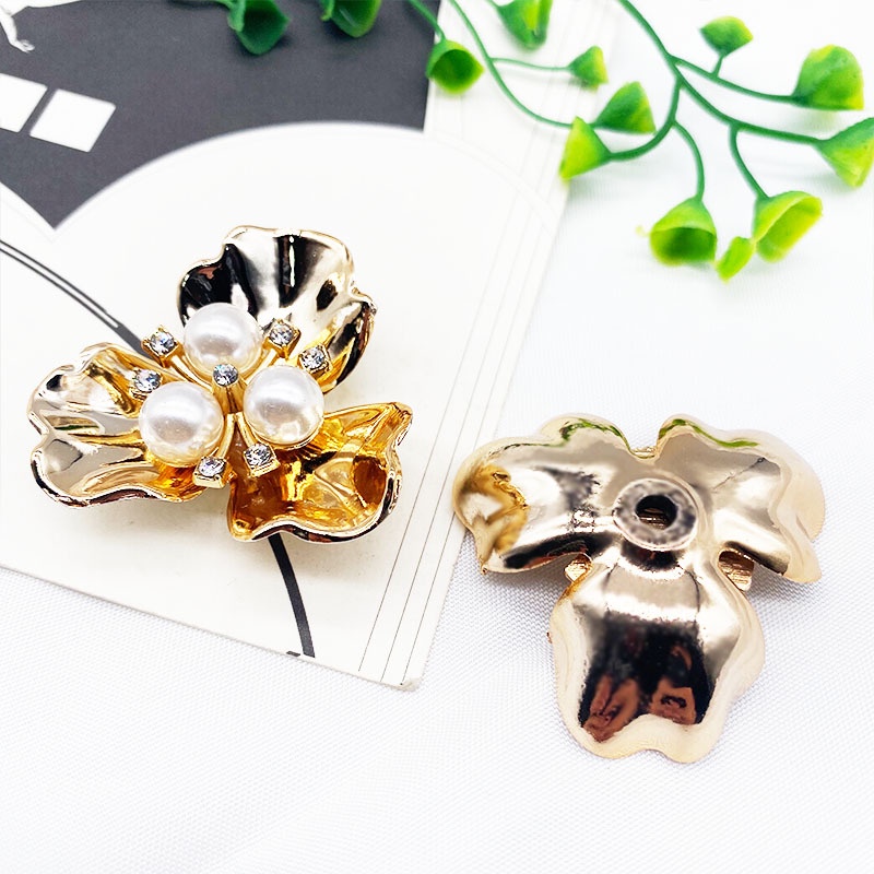 (1 cái)Hoa nhựa ngọctrai 35x38mm, nguyên liệu làm trâm cài tóc cổ trang, nguyên liệu diy, Sỉ phụ kiện Khánh Huyền