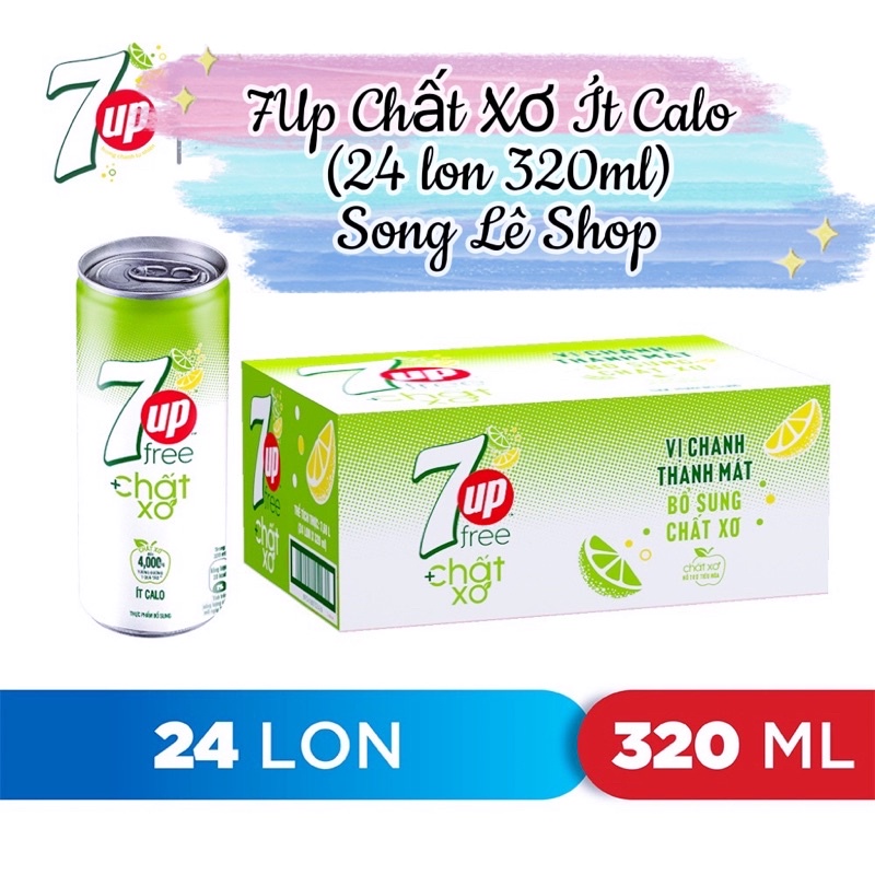 Nước ngọt 7 Up Chất Xơ Ít Calo  - Bổ sung Chất Xơ