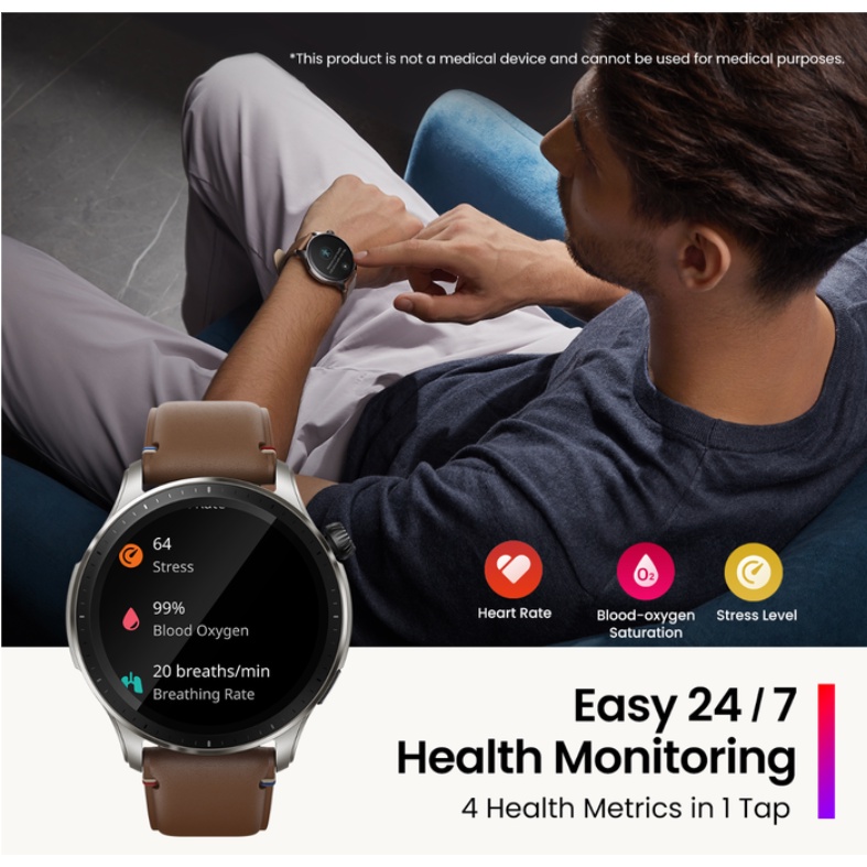 Đồng Hồ Thông Minh Cao Cấp Amazfit GTR 4 - Hàng Chính Hãng - BH 12 Tháng