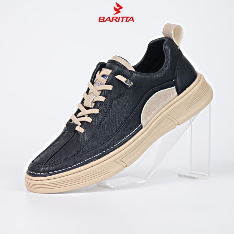 Giày sneaker nam BARITTA da nappa dây thông minh co giãn đế cao su đúc tăng chiều cao 4 cm - BKM001