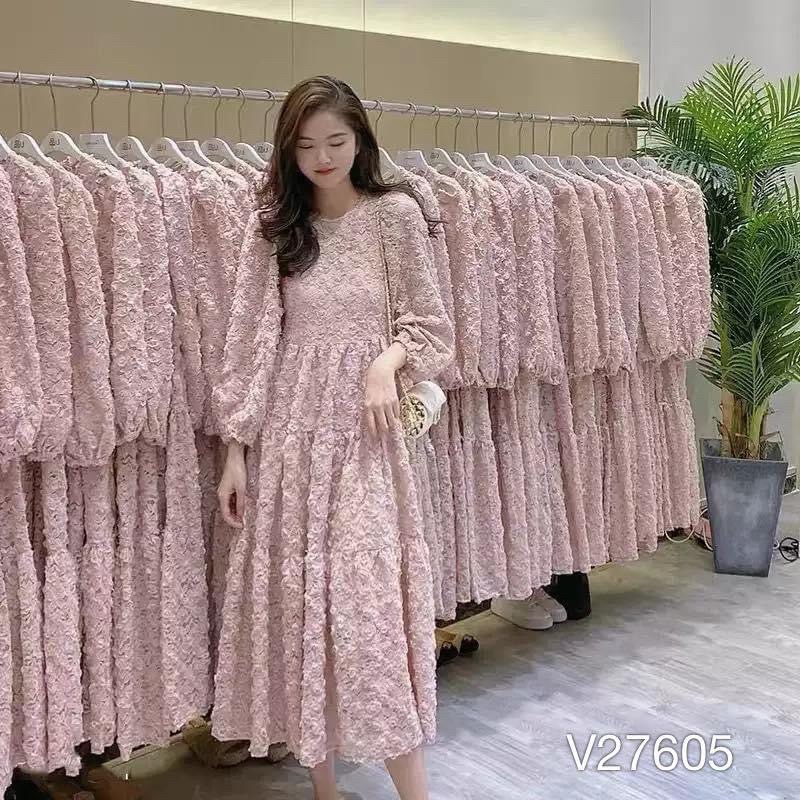 Rập giấy váy nữ bèo tầng dài tay xinh xắn ( rập giấy cắt sẵn)