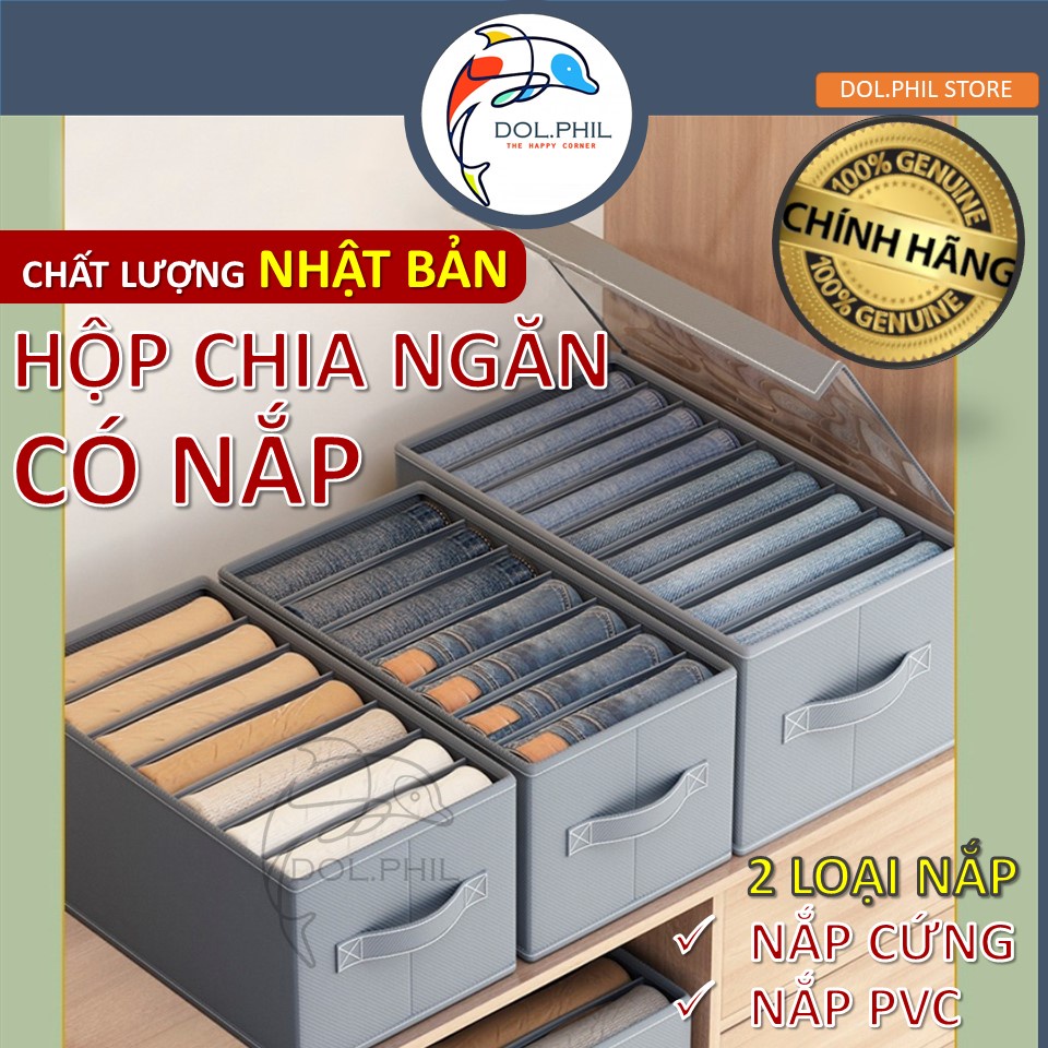 Hộp Đựng Quần Áo Đồ Lót Tất Có Nắp Dol.phil Store Túi Đựng Quần Áo Chia Ngăn Có Tấm Chipboard Cứng Màu Trơn Thanh Lịch