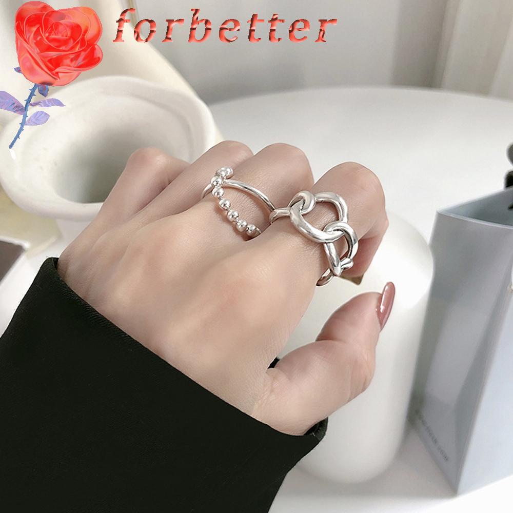 Nhẫn thời trang Hàn Quốc dạng mở hình dây xích rỗng sang trọng cho nữ