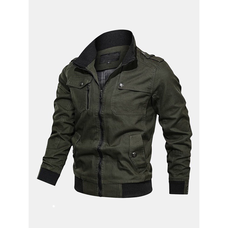 Áo khoác kaki nam lót dù có túi ngực độc đáo vải chất lượng form đẹp. M01