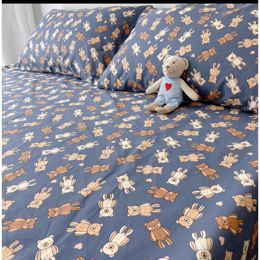 Ga Gối 100% Cotton Livinh Phong Cách Hàn Quốc Miễn Phí Bo Chun Theo Sai Đệm Sét Ga Gối Contton