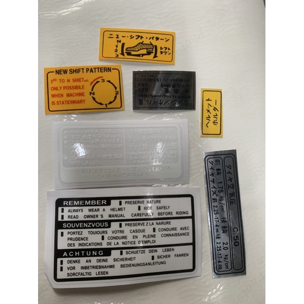 Tem Super Cub 81-86 50cc 70cc 90cc màu xanh tím than!