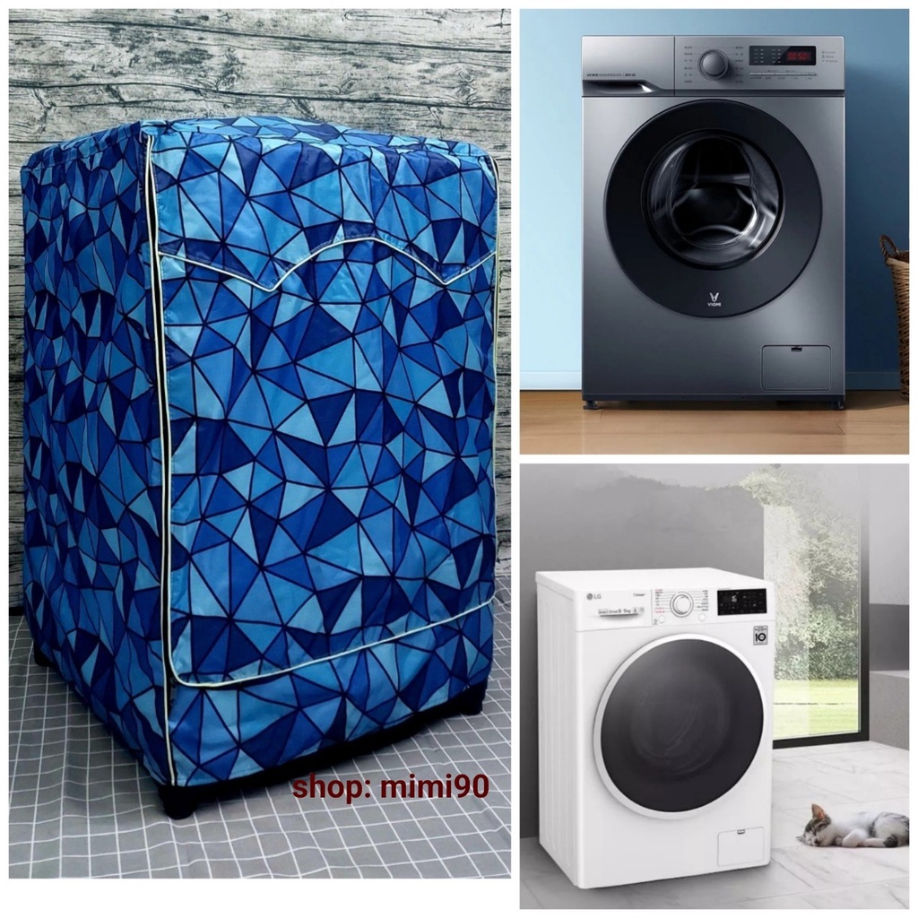 (Dành cho Dòng máy Samsung từ 8 - 21kg) Áo trùm máy giặt vải siêu dày, siêu bền dây - khóa kéo lớn, chống thấm nước