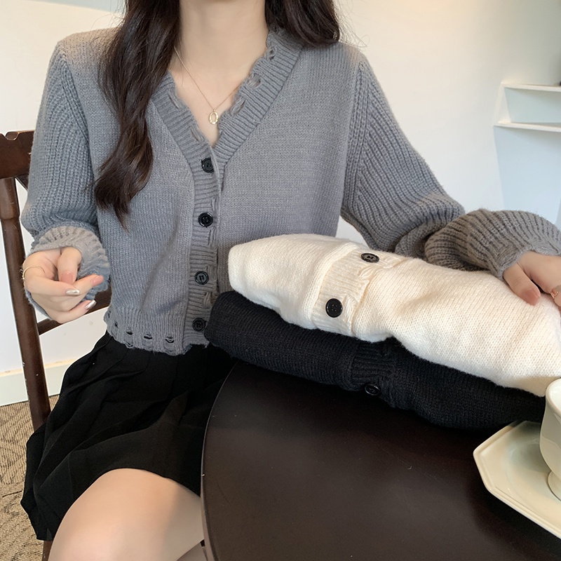 Áo Khoác cardigan Dệt Kim Cổ Chữ V Thiết Kế Mới Thời Trang Mùa Thu Đông Dành