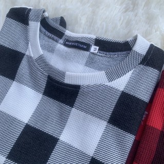 Bộ thu đông nữ dài tay kẻ caro, set bộ ngủ dài tay mặc nhà cho nữ chất len to ong cao cấp mã B20