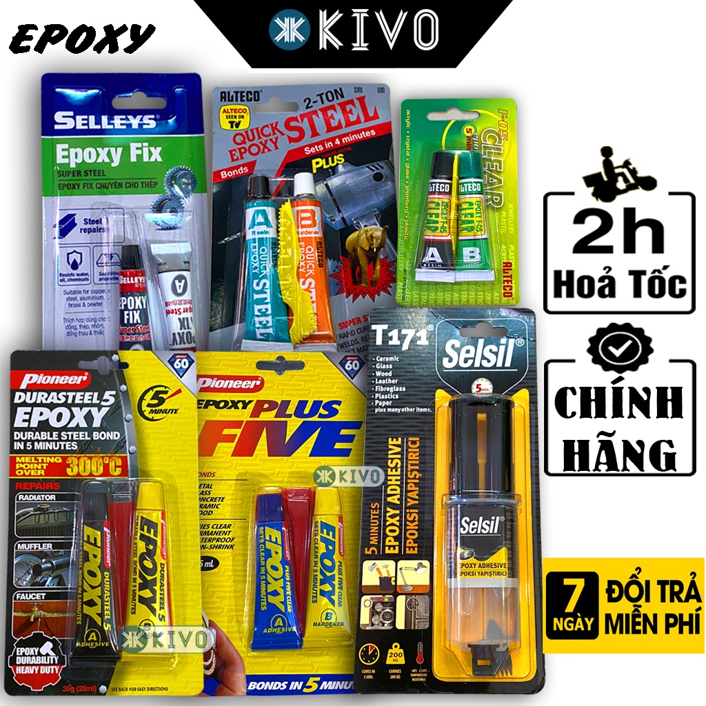 Keo AB EPOXY Siêu Dính Chịu Lực, Chịu Nhiệt- Keo Epoxy Siêu Dính- Keo AB Trong Suốt- Keo Epoxy 2 Thành Phần - Kivo