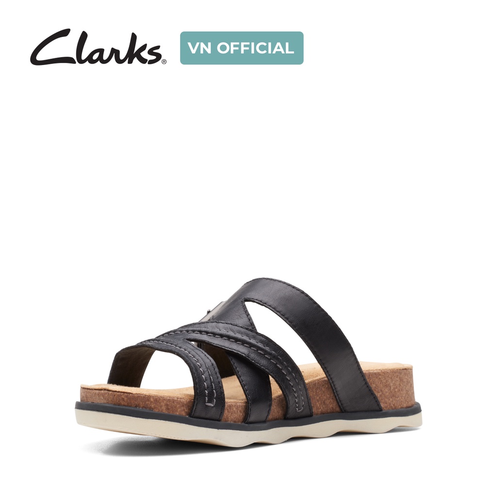 Dép Xỏ Ngón Da Nữ Clarks Brynn Hope màu Đen