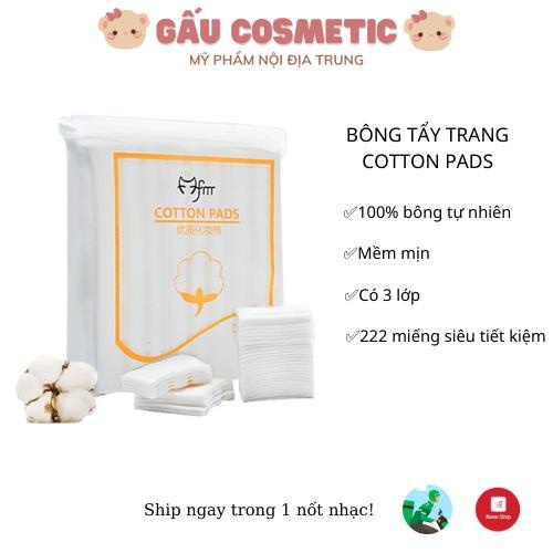 Bông tẩy trang COTTON PADS 3 lớp 222 miếng siêu tiết kiệm Gấu Comestic