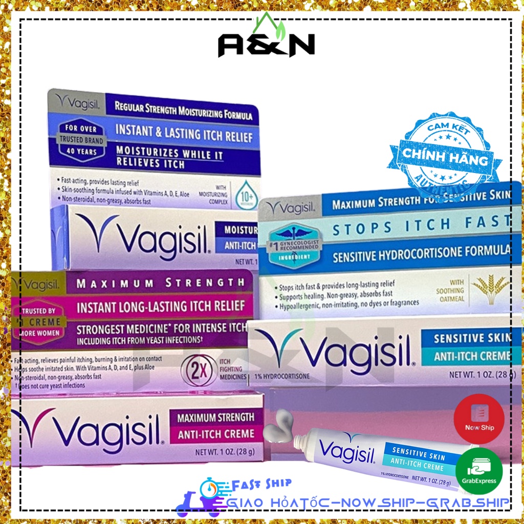 Kem Vagisil Regular và Maximum Strength dưỡng ẩm và giảm ngứa vùng kín che