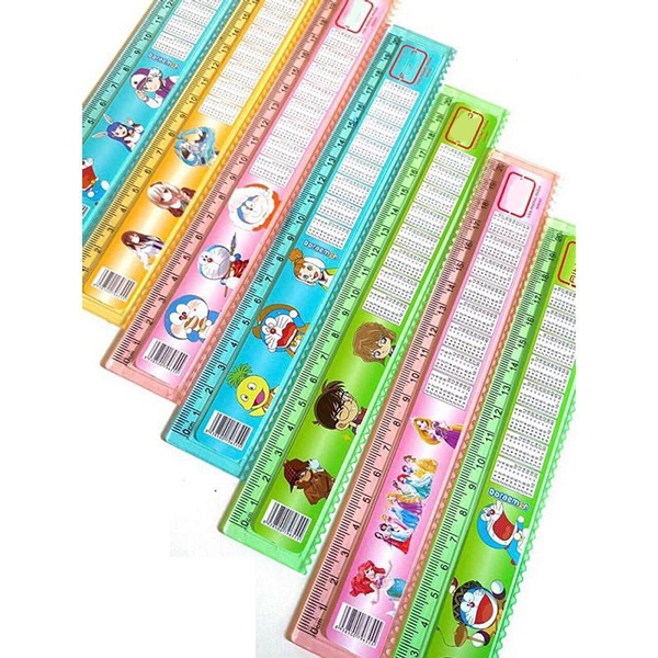 Thước nhựa răng cưa- FREESHIP, Thước kẻ học sinh 20cm in hình hoạt hình , Phát Huy Hoàng