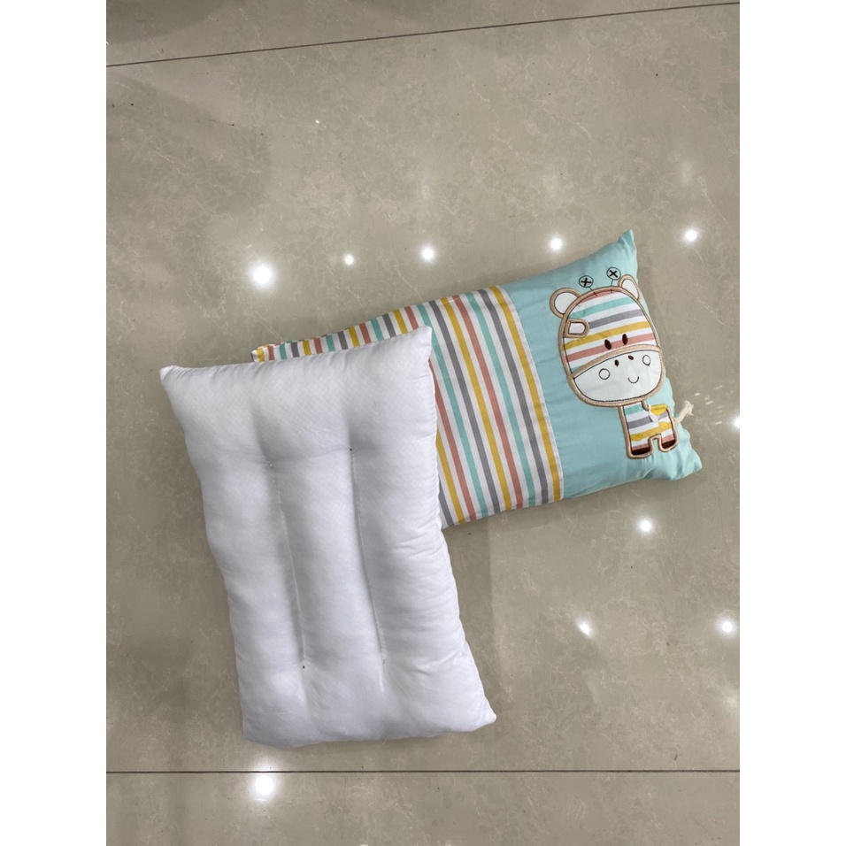 Gối massage cotton 3 rãnh chống mỏi cổ cho bé đi học. Gối hình dạng ngộ nghĩnh KD-BEDDING kích thước 30cm x 50cm