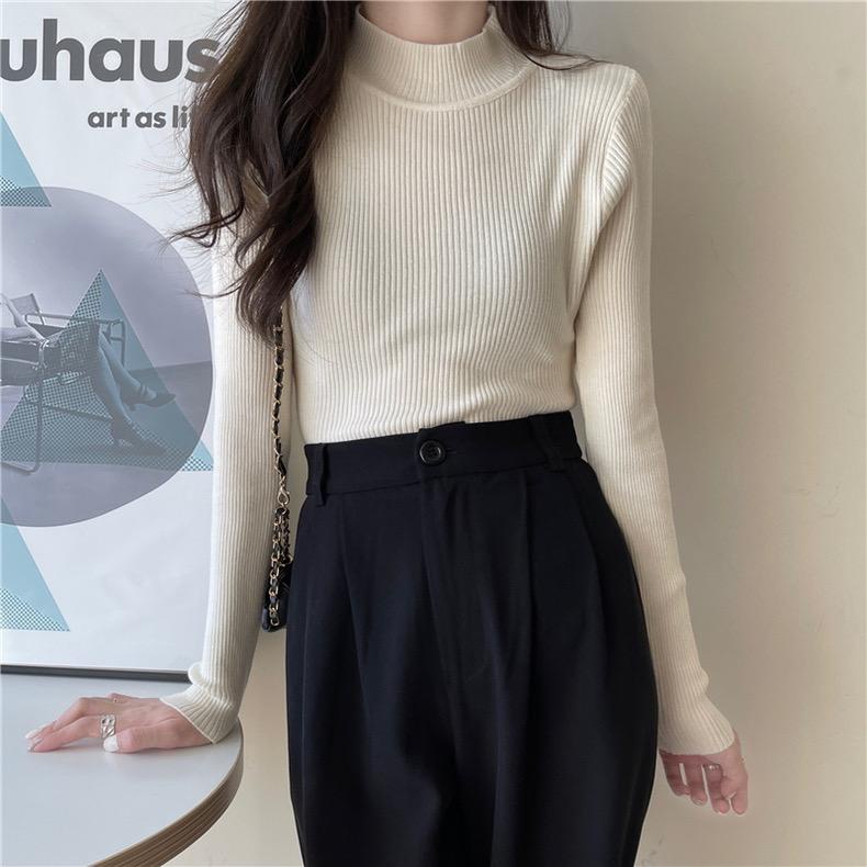 Áo len nữ Quảng Châu cổ 3p nữ siêu mềm thiết kế ôm tôn dáng freesize MS088