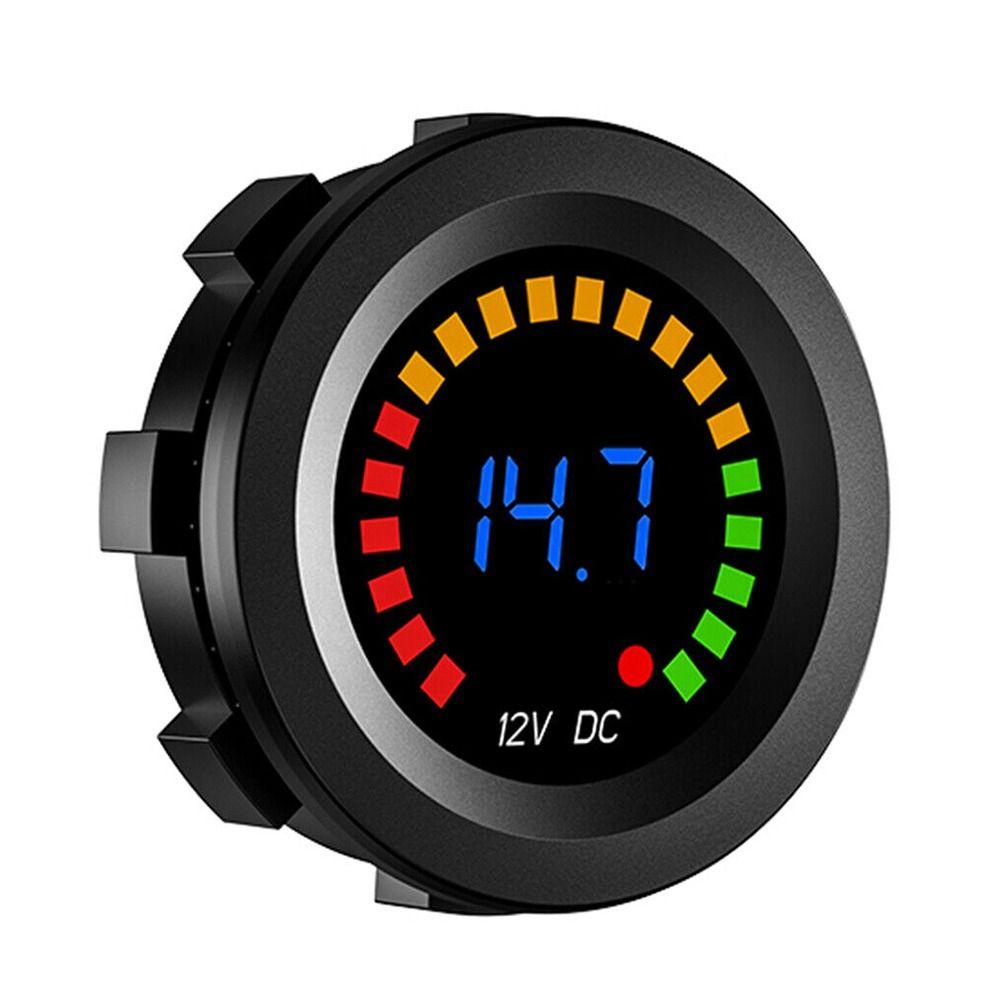 Vôn Kế Màn Hình LED Nhiều Màu Sắc Heceh Cho Xe Hơi Xe Máy