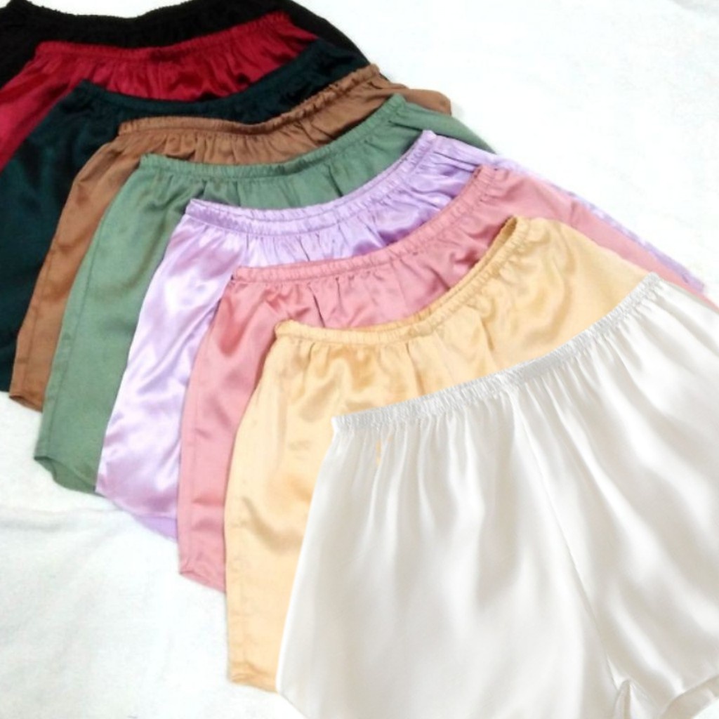 Quần đùi lụa Satin cao cấp mặc ở nhà mặc lót trong váy nhiều màu