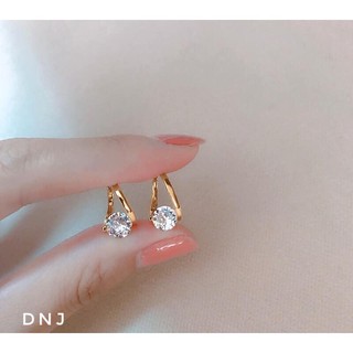 Bông tai bạc đính đá đơn giản