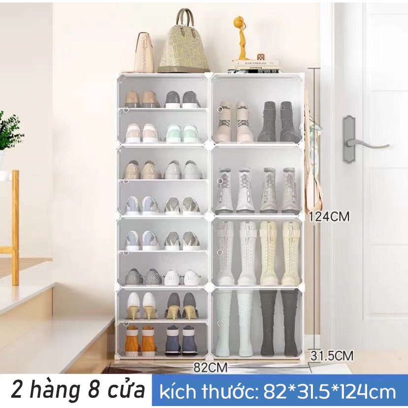 Tủ Giày tủ giày nhựa-Nhiều tùy chọn mô hình Chất liệu PVC cao cấp hộp đựng giày Thích hợp cho 8-40 đôi giày.