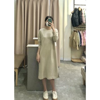 Váy dài tay thu đông Váy suông dáng dài