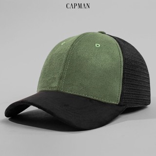 Mũ lưỡi trai thể thao màu xanh capman phối lưới cm201