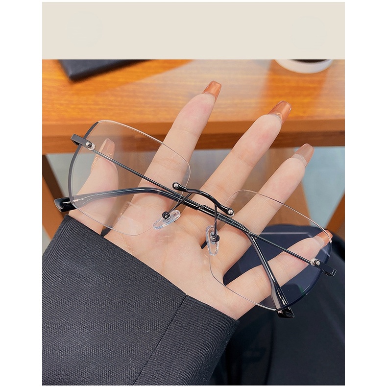 【-0°~-500°Mắt Kính Không Gọng Chống Ánh Sáng Xanh Thoải Mái Thời Trang Cho Nam Và Nữ