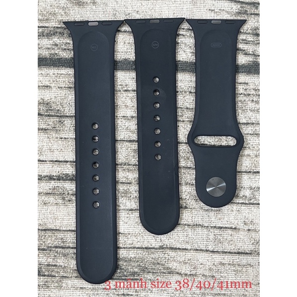 ⌚Dây cao su bóc máy Sport zin chí.nh hãng 3 mãnh, 2 mãnh size 38/40 mm - size42/44mm, new 98% xám đen (gray)