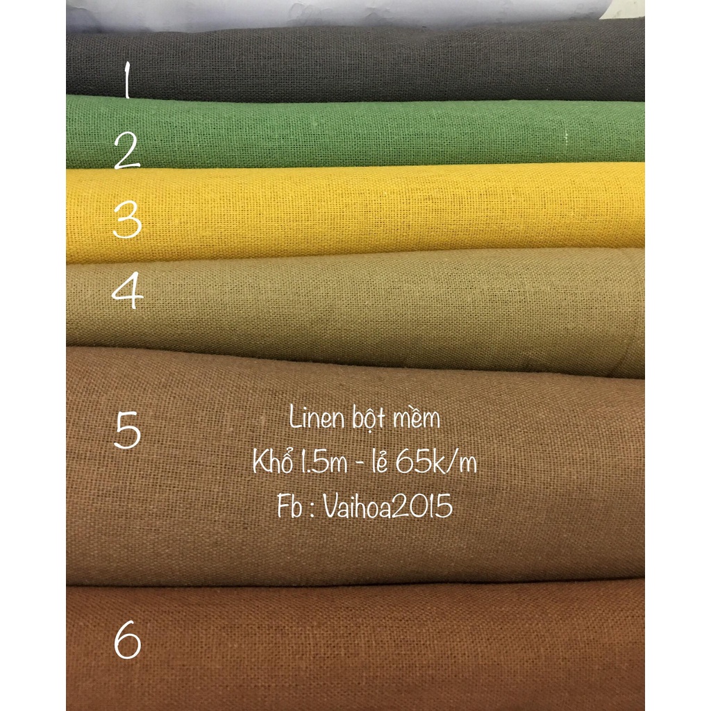 [VAIHOA2015] Vải Linen bột mỏng - Mềm min - Sỉ 43k/m