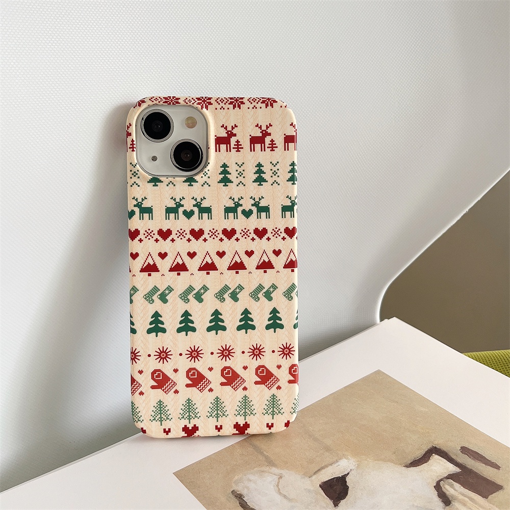 Ốp Điện Thoại PC Cứng Viền Tpu Dẻo Họa Tiết Hoạt Hình Phong Cách Giáng Sinh Chống Sốc Cho iPhone 14 13 12 11 Pro XS Max
