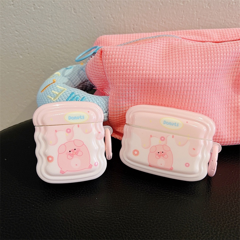 Ốp case vỏ airpods 1 2 3 pro pro2 bao đựng tai nghe không dây Pig Donuts