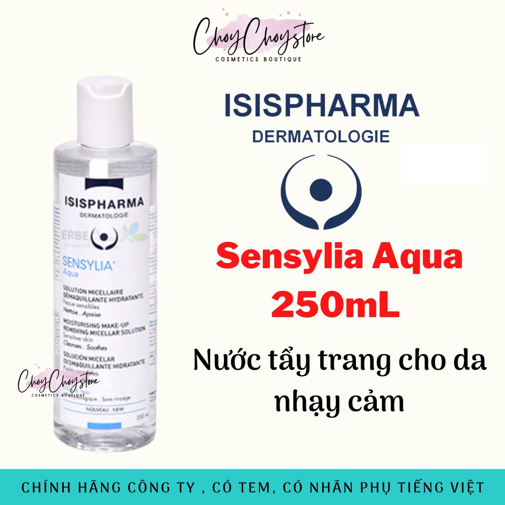 Tẩy Trang ISIS Pharma Sensylia Aqua 250mL Nước tẩy trang cho da nhạy cảm