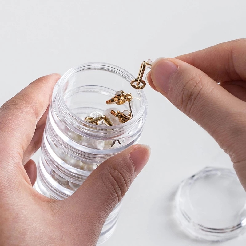 Hộp Đựng Trang Sức Nhiều Tầng Trong Suốt Chống Bụi Tiện Dụng
