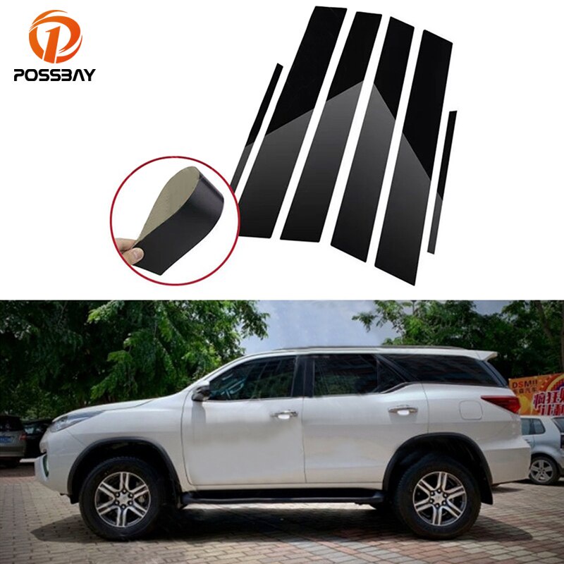 Bộ 6 Miếng Dán Trang Trí Cửa Sổ Xe Hơi Toyota Fortuner 2016-2023 Chất Lượng Cao