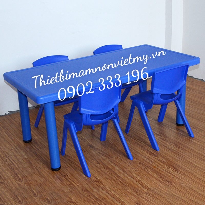 Bàn nhựa cho bé, bàn mầm non, bàn nhà trẻ nhập khẩu cao cấp kích thước 120x60x50 cm  CHƯA KÈM GHẾ