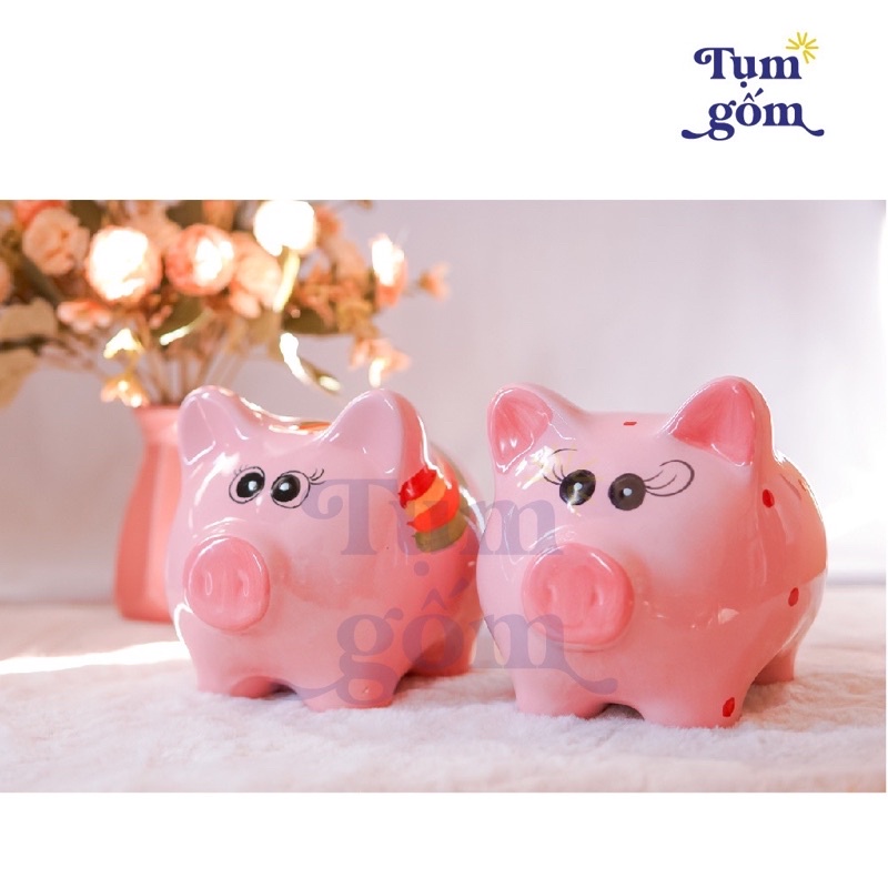Heo đất tiếp kiệm cực đẹp . Mẫu Mới Cực Xinh. bóng.đẹp Hàng chuẩn Gốm Bát Tràng.