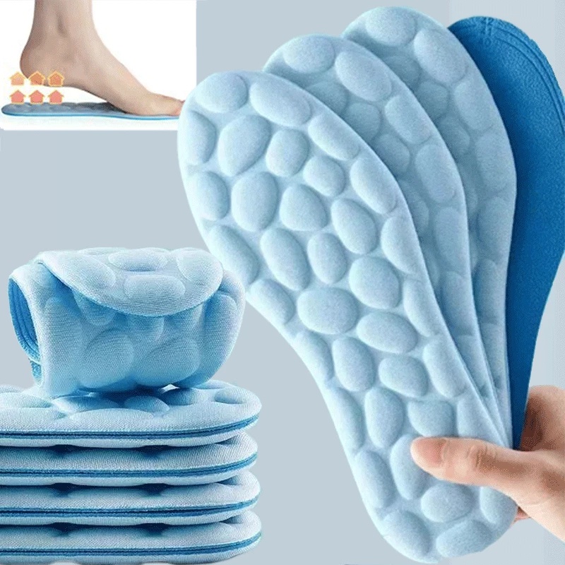 1 Cặp Đệm Lót Giày Thể Thao Bằng Cao Su Non Thoáng Khí Hình Đá Cuội