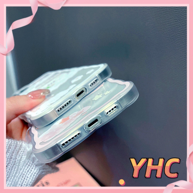 Ốp Điện Thoại Họa Tiết Gấu Và Đám Mây Viền Gợn Sóng Cho Iphone6 6splus 7 7plus 8 8plus XR x xs 12 11 pro max plus 13 promax-1021