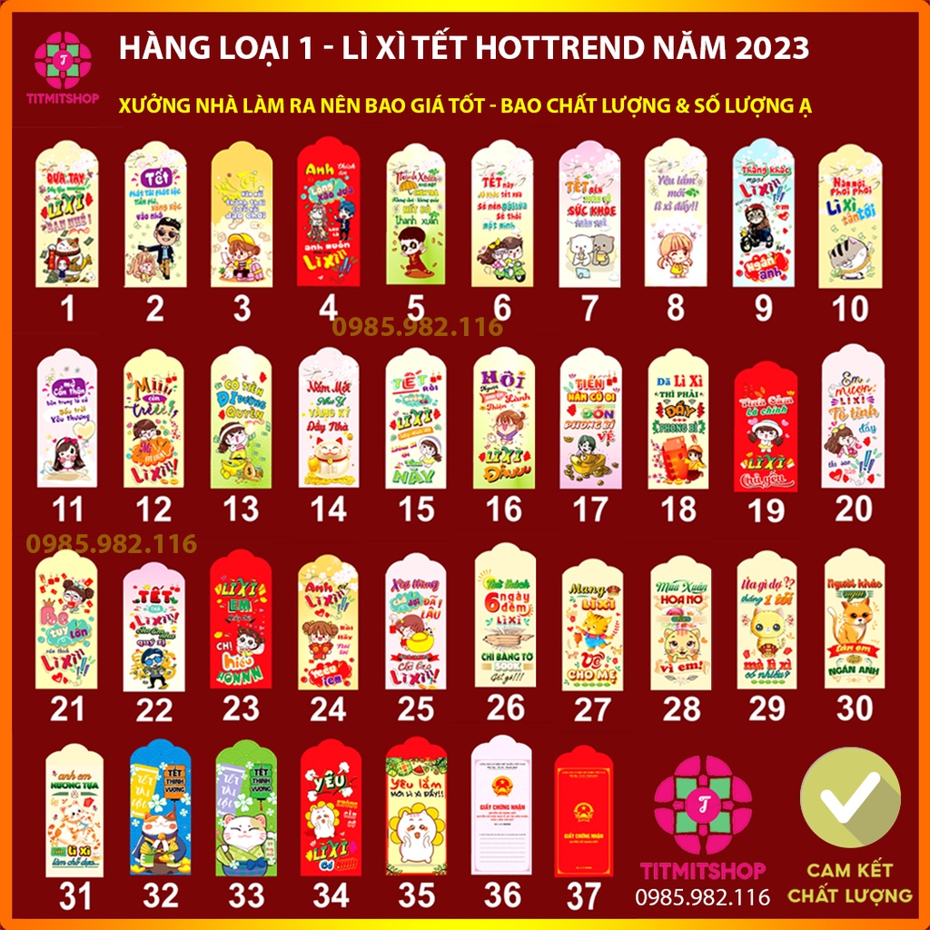 50 Lì xì tết 2024  trong 130 mẫu lì xì tết hottrend và truyền thống năm quý mão mới nhất, đẹp nhất