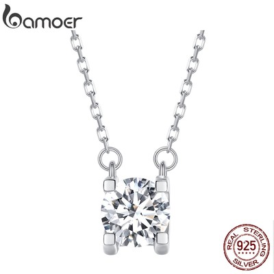 Vòng cổ BAMOER D Color VVS1 EX 1CT MSN005 moissanite bạc 925 chất lượng cao
