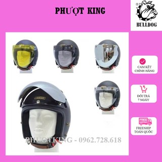Kính bulldog eagle gắn mũ bảo hiểm 3/4, kính royal 3 khuy