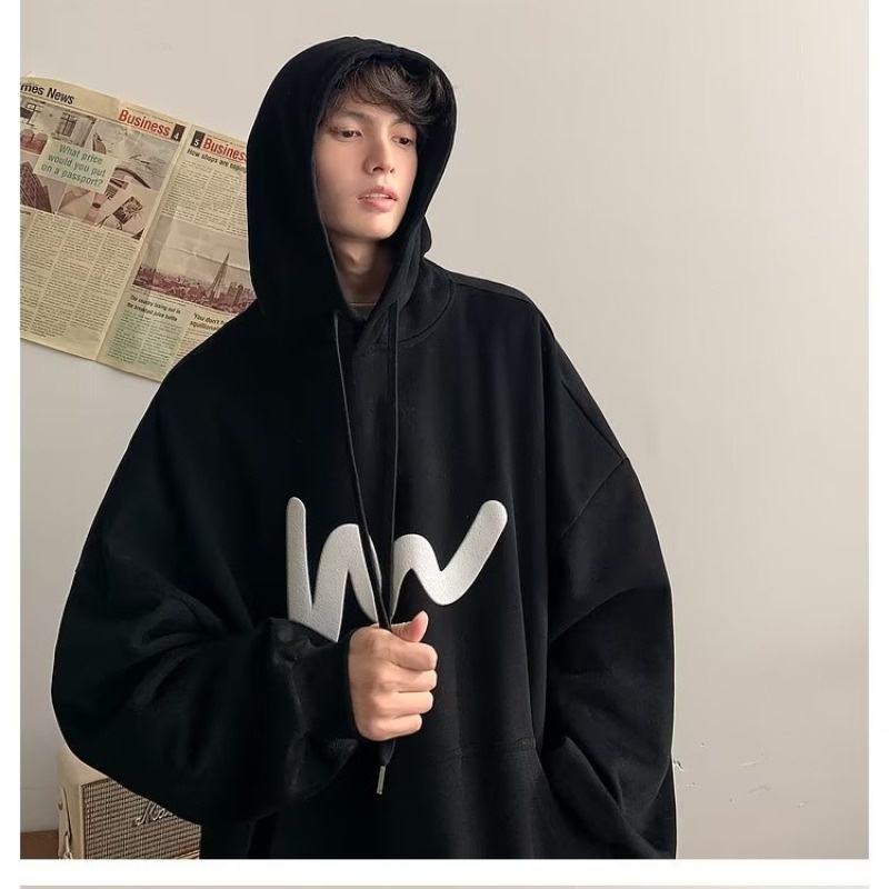 Áo Hoodie Xanh Lá Dáng Rộng Tay Dài In Chữ Sáng Tạo Thời Trang Mùa Thu Cho Học Sinh Nam Và Nữ