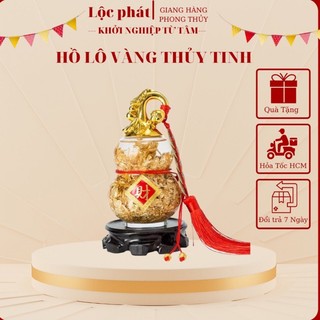 Hồ lô vàng phong thủy lộc phát thủy tinh - freeship