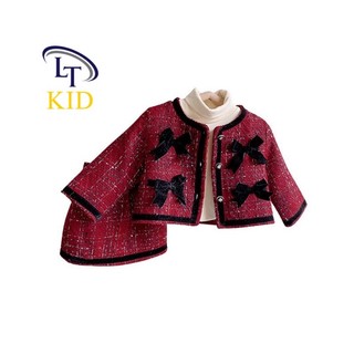 Set váy dạ đỏ cho bé gái