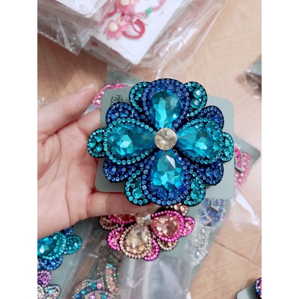 Sỉ 5 kẹp đuôi da đính đá cao cấp gọng 10 phân mẫu mới