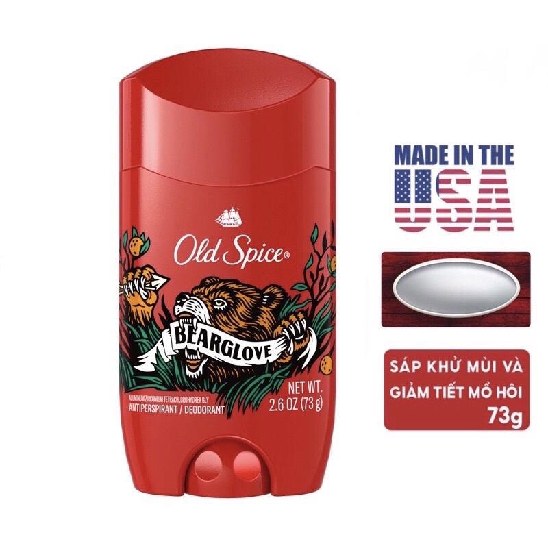 Lăn khử mùi nam Old Spice High Edurance Pure Sport 85g/Lăng nách nam khử mùi hôi sáp bearglove/worfthorn/fiji/timber