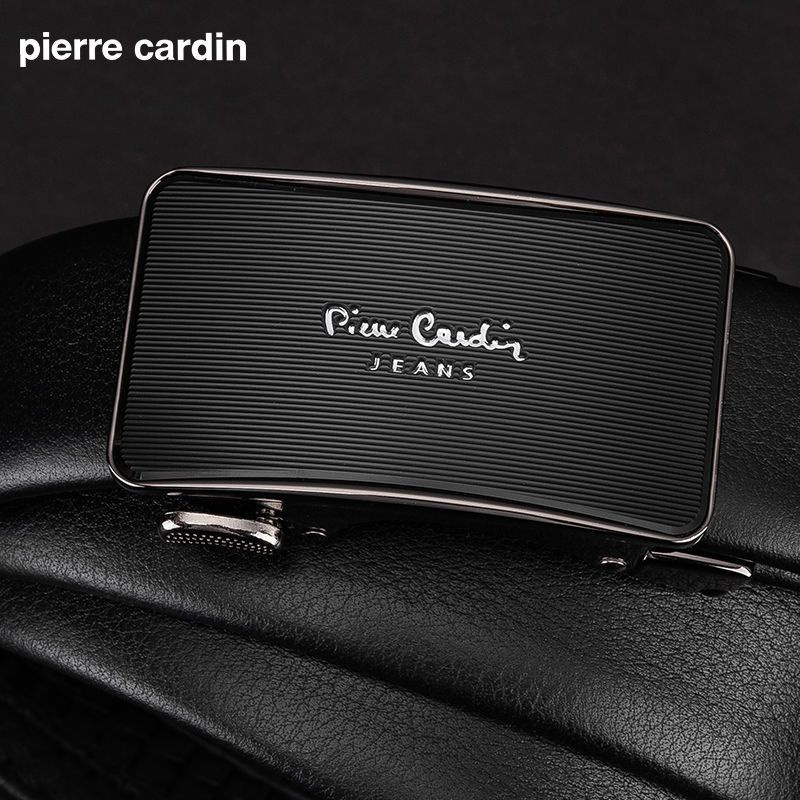 Thắt lưng nam da thật Pierre Cardin chính hãng J1A826Z-2111101A sọc nổi da thật Khóa tự động dây nịt Nam
